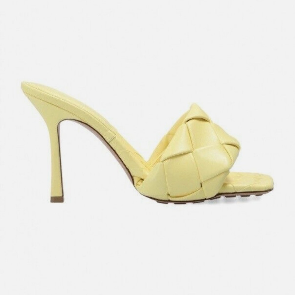 Bottega Veneta Light Yellow Lido Mule Heels